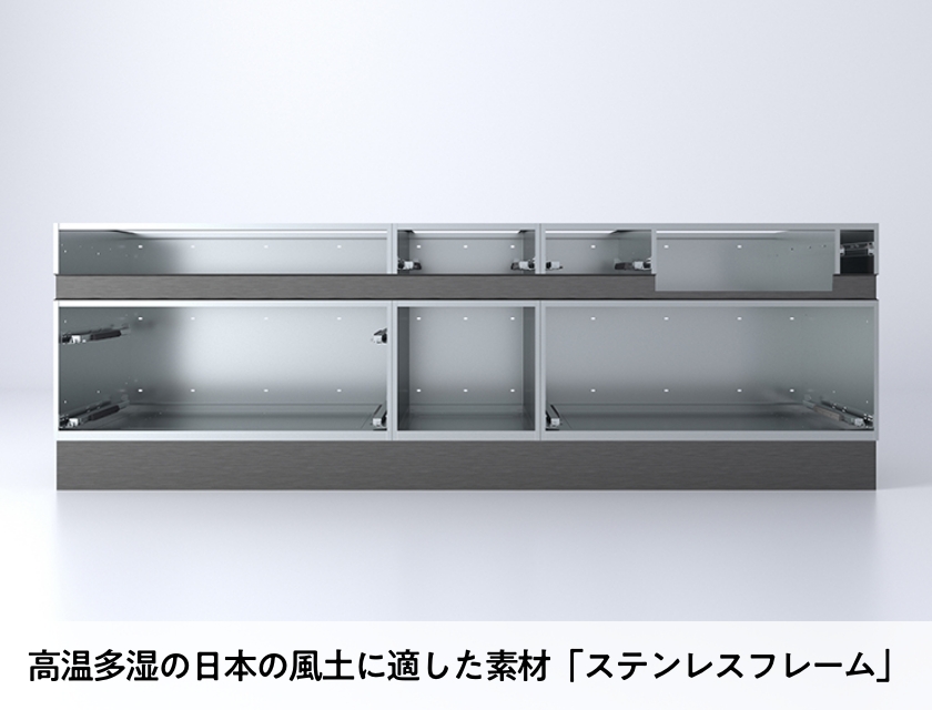 高温多湿の日本の風土に適した素材「ステンレスフレーム」